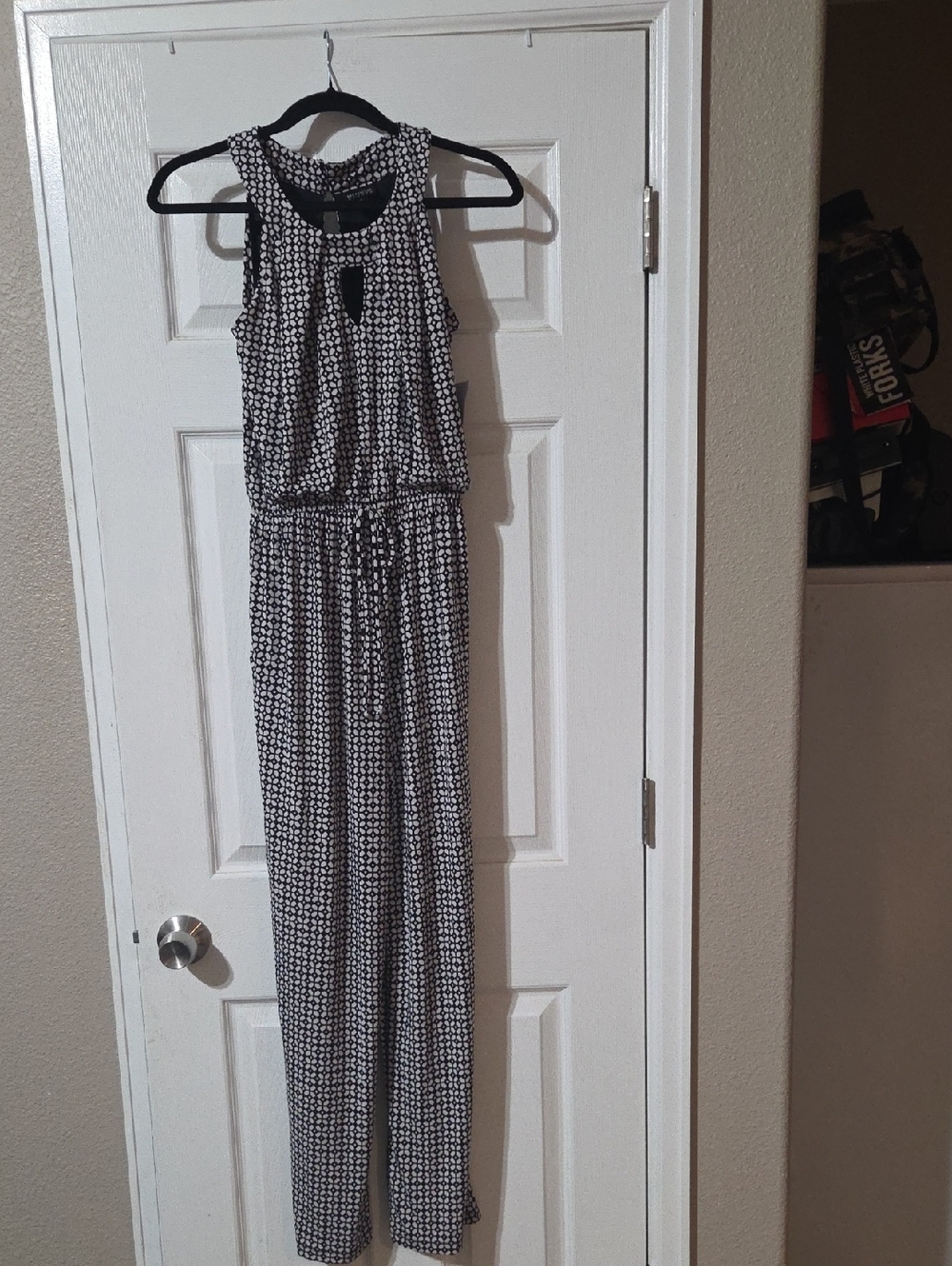 Enfocus Studio Black & White Geometric Jumpsuit